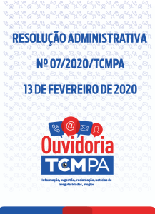 RESOLUÇÃO ADMINISTRATIVA Nº 07-2020-TCMPA